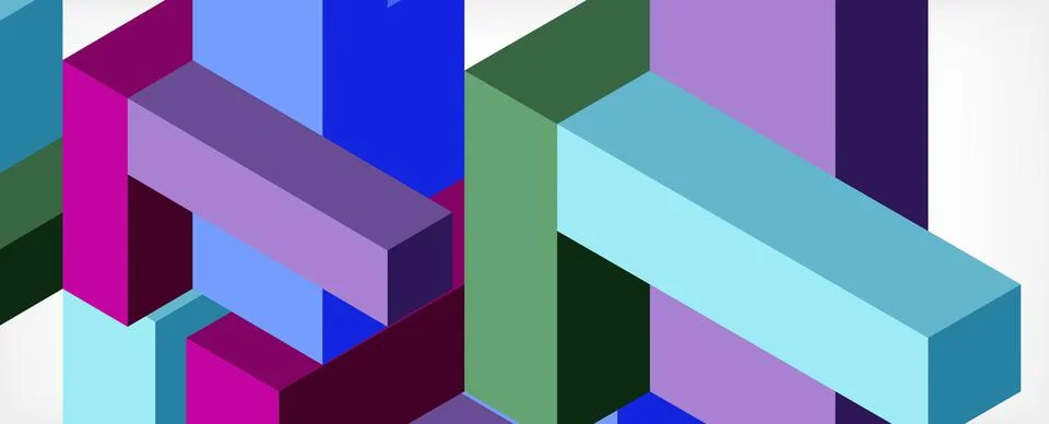Abstract background. 3d cubes, cubic elements and blocks. Techno or business Illustrazione stock