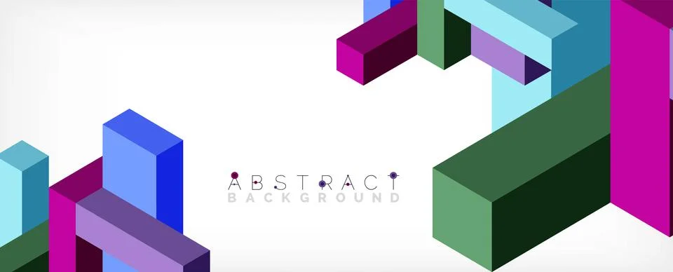 Abstract background. 3d cubes, cubic elements and blocks. Techno or business Illustrazione stock