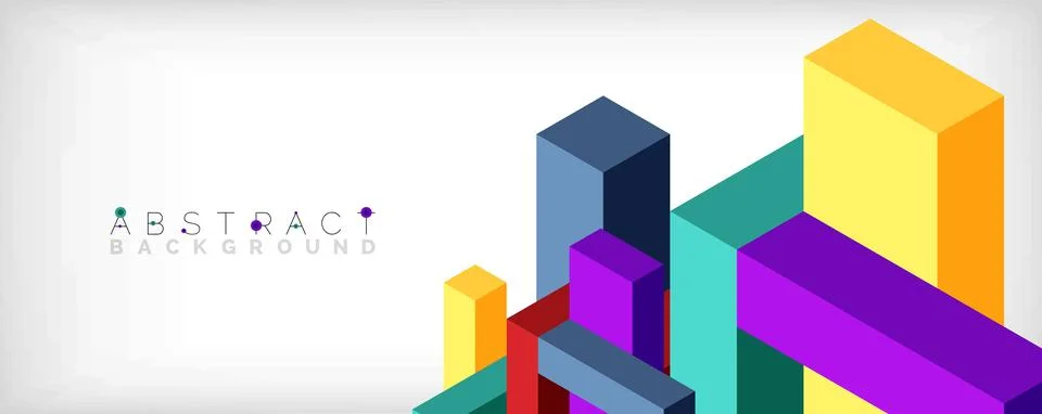 Abstract background. 3d cubes, cubic elements and blocks. Techno or business Illustrazione stock