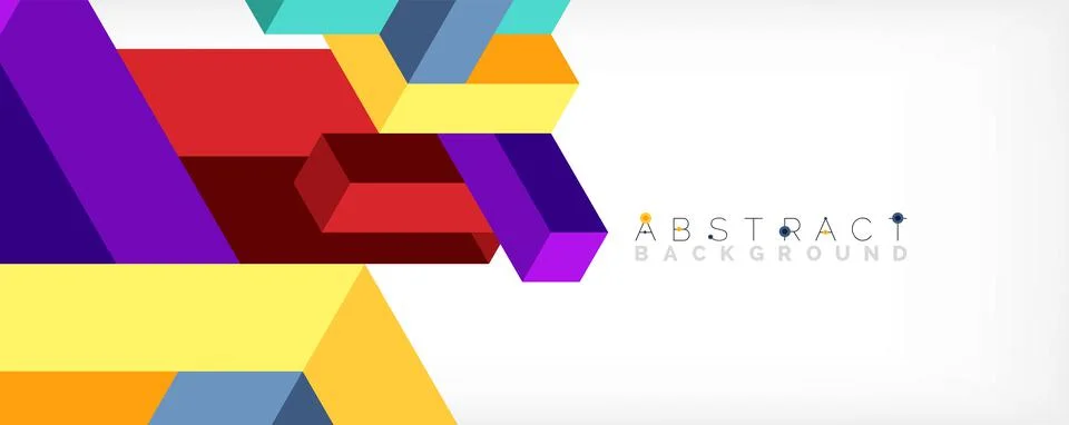 Abstract background. 3d cubes, cubic elements and blocks. Techno or business Stock Illustration