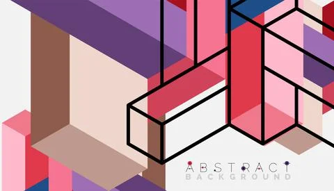 Abstract background. 3d cubes, cubic elements and blocks. Techno or business Stockillustratie