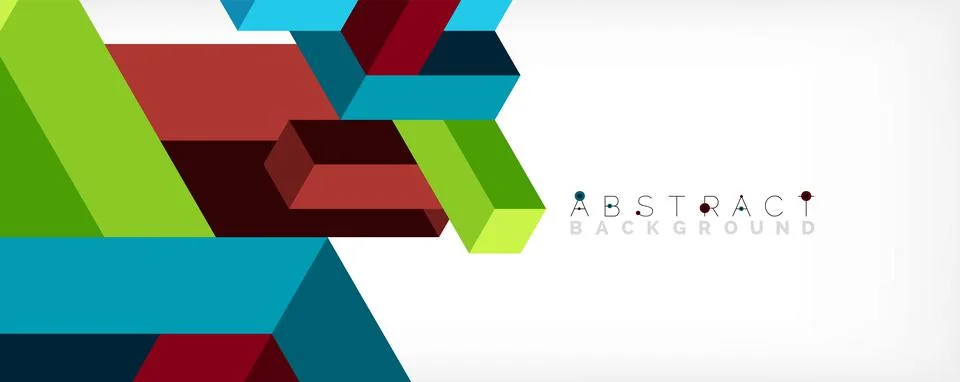 Abstract background. 3d cubes, cubic elements and blocks. Techno or business Illustrazione stock