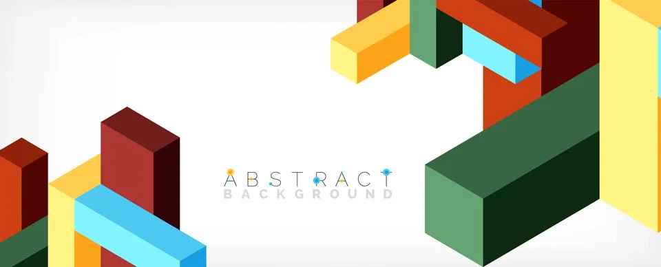 Abstract background. 3d cubes, cubic elements and blocks. Techno or business Illustrazione stock