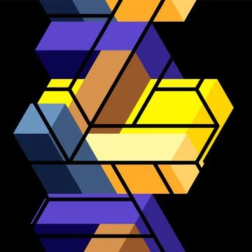 Abstract background. 3d cubes, cubic elements and blocks. Techno or business Illustrazione stock