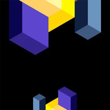 Abstract background. 3d cubes, cubic elements and blocks. Techno or business 스톡 일러스트