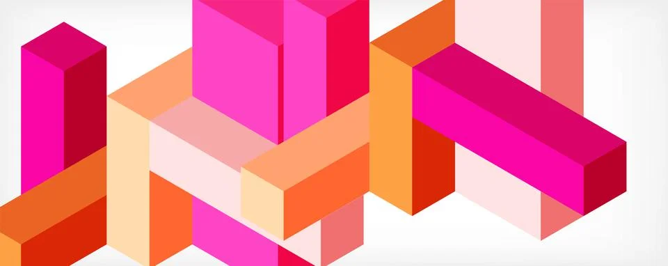 Abstract background. 3d cubes, cubic elements and blocks. Techno or business Illustrazione stock