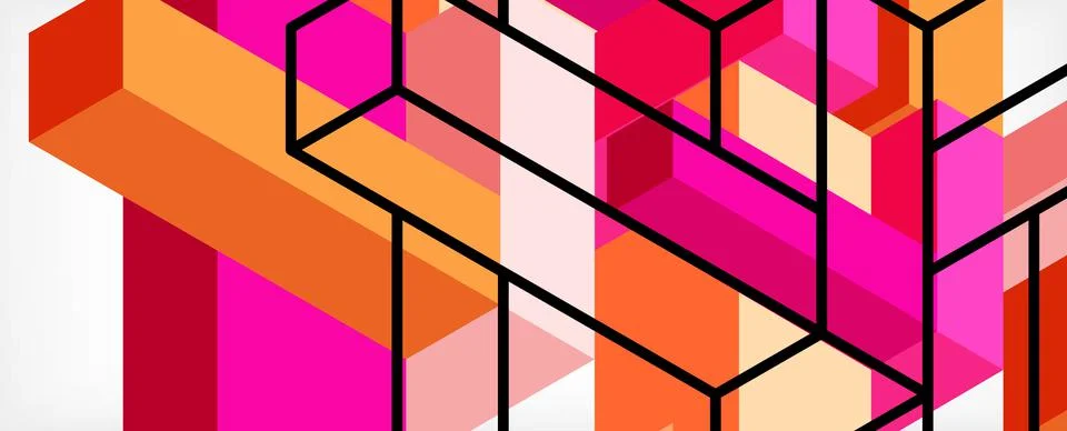 Abstract background. 3d cubes, cubic elements and blocks. Techno or business Illustrazione stock