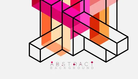 Abstract background. 3d cubes, cubic elements and blocks. Techno or business 스톡 일러스트