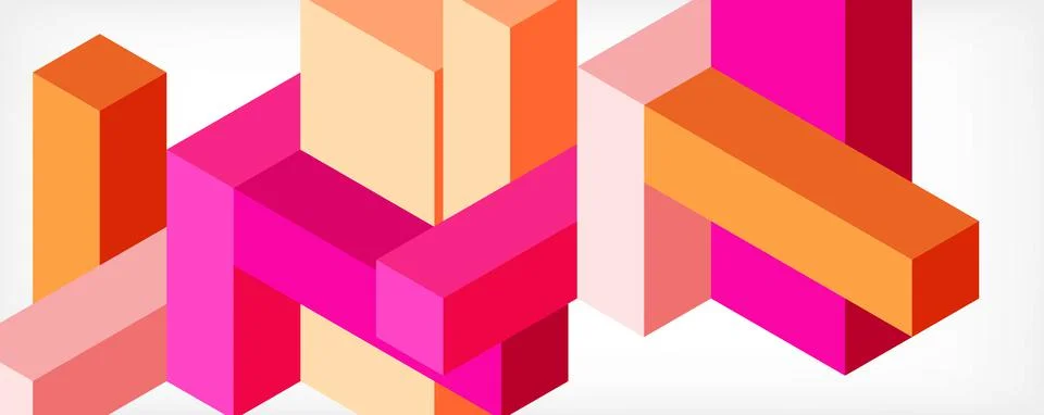 Abstract background. 3d cubes, cubic elements and blocks. Techno or business 스톡 일러스트