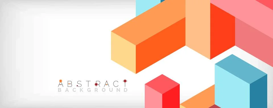 Abstract background. 3d cubes, cubic elements and blocks. Techno or business Illustrazione stock