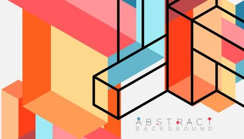 Abstract background. 3d cubes, cubic elements and blocks. Techno or business 스톡 일러스트