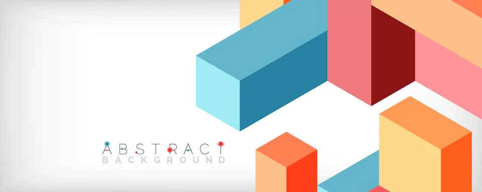 Abstract background. 3d cubes, cubic elements and blocks. Techno or business Illustrazione stock