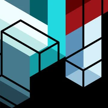 Abstract background. 3d cubes, cubic elements and blocks. Techno or business Illustrazione stock