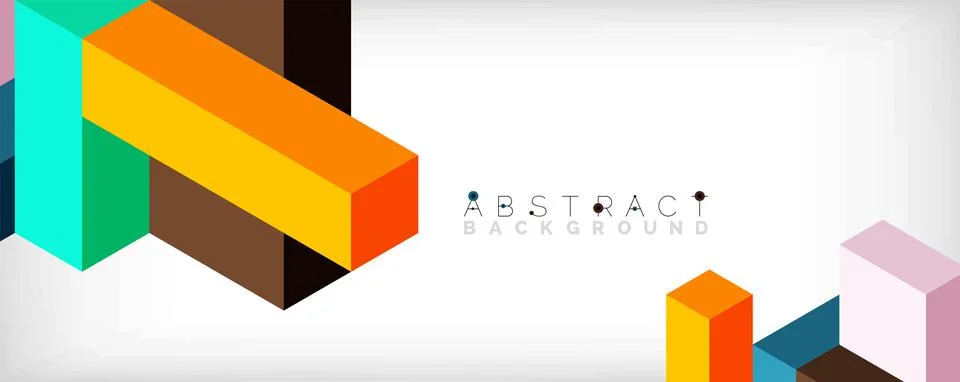 Abstract background. 3d cubes, cubic elements and blocks. Techno or business Illustrazione stock