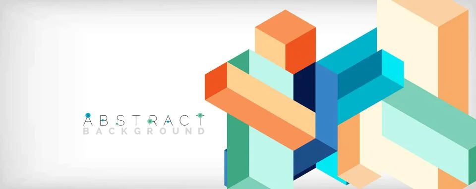 Abstract background. 3d cubes, cubic elements and blocks. Techno or business 스톡 일러스트