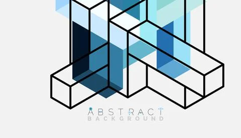 Abstract background. 3d cubes, cubic elements and blocks. Techno or business Illustrazione stock