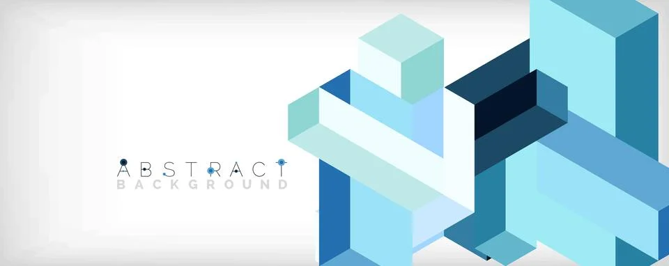 Abstract background. 3d cubes, cubic elements and blocks. Techno or business 库存插图