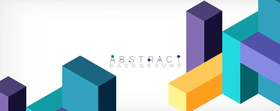 Abstract background. 3d cubes, cubic elements and blocks. Techno or business Illustrazione stock
