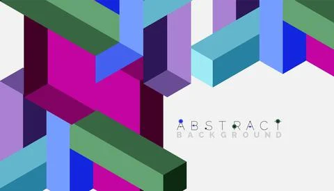 Abstract background. 3d cubes, cubic elements and blocks. Techno or business Stock Illustration