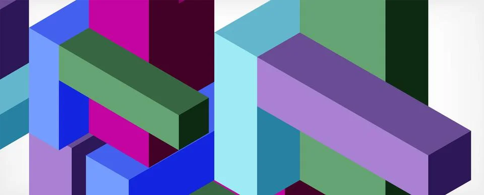 Abstract background. 3d cubes, cubic elements and blocks. Techno or business Illustrazione stock