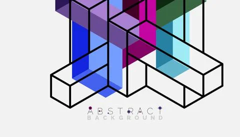 Abstract background. 3d cubes, cubic elements and blocks. Techno or business Illustrazione stock
