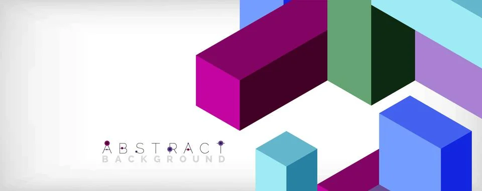 Abstract background. 3d cubes, cubic elements and blocks. Techno or business Stock Illustration