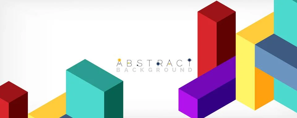 Abstract background. 3d cubes, cubic elements and blocks. Techno or business Stock Illustration