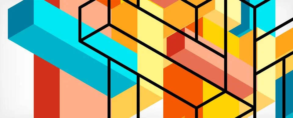 Abstract background. 3d cubes, cubic elements and blocks. Techno or business 스톡 일러스트