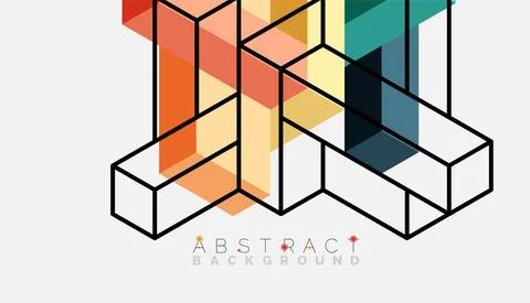 Abstract background. 3d cubes, cubic elements and blocks. Techno or business Stock Illustration
