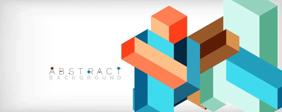 Abstract background. 3d cubes, cubic elements and blocks. Techno or business 库存插图