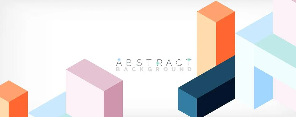 Abstract background. 3d cubes, cubic elements and blocks. Techno or business 库存插图