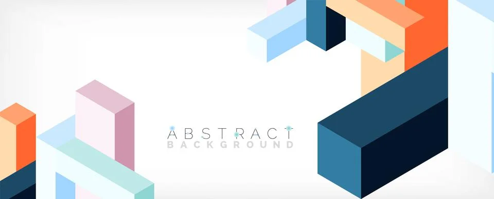 Abstract background. 3d cubes, cubic elements and blocks. Techno or business Stock Illustration