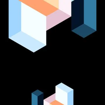 Abstract background. 3d cubes, cubic elements and blocks. Techno or business Illustrazione stock