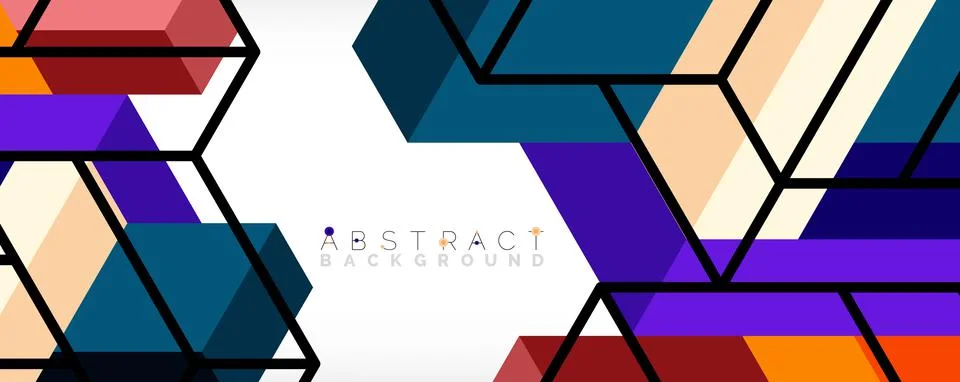 Abstract background. 3d cubes, cubic elements and blocks. Techno or business Stock Illustration