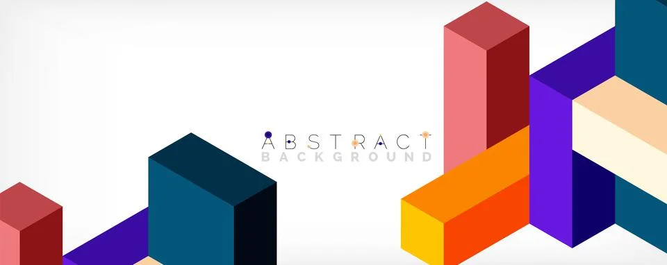 Abstract background. 3d cubes, cubic elements and blocks. Techno or business Illustrazione stock