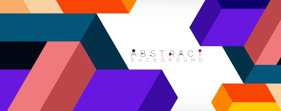 Abstract background. 3d cubes, cubic elements and blocks. Techno or business Illustrazione stock