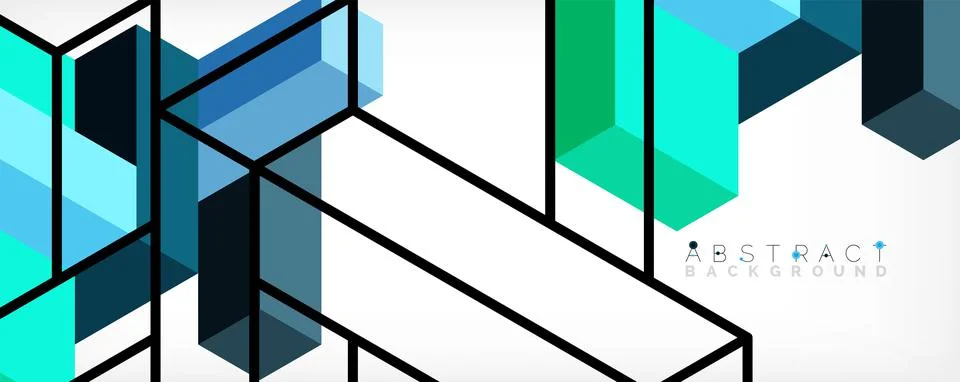 Abstract background. 3d cubes, cubic elements and blocks. Techno or business Stock Illustration