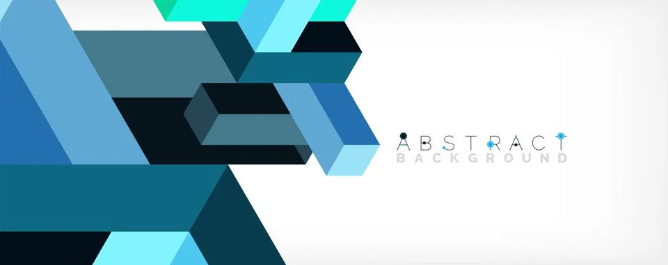 Abstract background. 3d cubes, cubic elements and blocks. Techno or business 스톡 일러스트