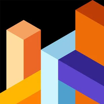 Abstract background. 3d cubes, cubic elements and blocks. Techno or business Illustrazione stock