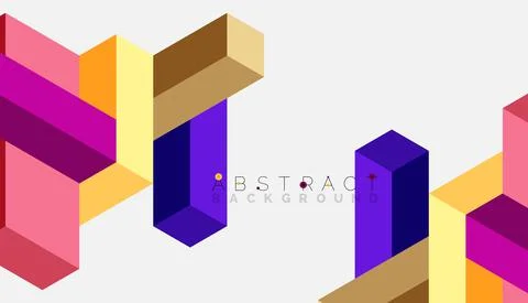 Abstract background. 3d cubes, cubic elements and blocks. Techno or business Illustrazione stock