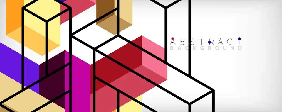 Abstract background. 3d cubes, cubic elements and blocks. Techno or business Illustrazione stock