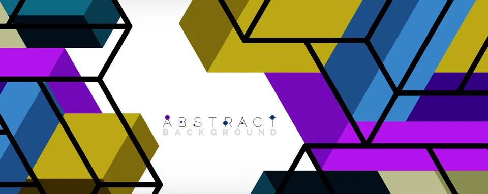 Abstract background. 3d cubes, cubic elements and blocks. Techno or business 스톡 일러스트