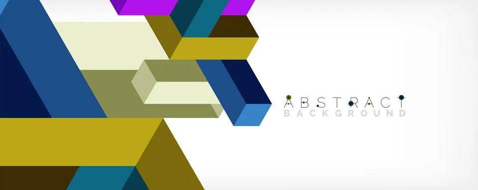 Abstract background. 3d cubes, cubic elements and blocks. Techno or business Illustrazione stock