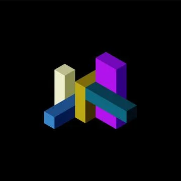 Abstract background. 3d cubes, cubic elements and blocks. Techno or business Stock Illustration