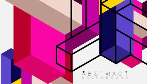 Abstract background. 3d cubes, cubic elements and blocks. Techno or business 스톡 일러스트