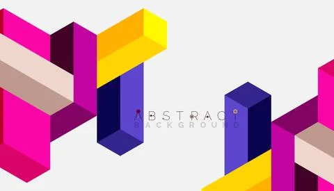 Abstract background. 3d cubes, cubic elements and blocks. Techno or business Illustrazione stock