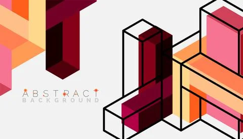 Abstract background. 3d cubes, cubic elements and blocks. Techno or business イラスト素材