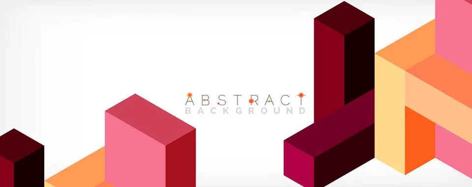 Abstract background. 3d cubes, cubic elements and blocks. Techno or business Stock Illustration