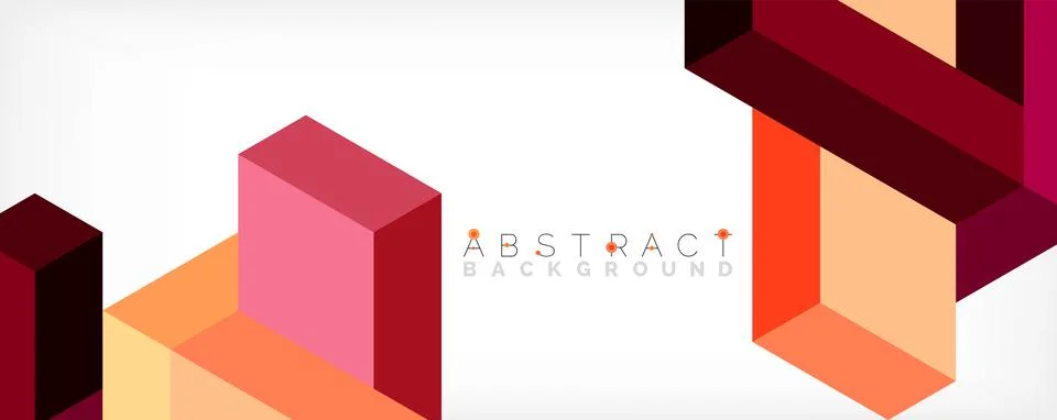 Abstract background. 3d cubes, cubic elements and blocks. Techno or business Stock Illustration