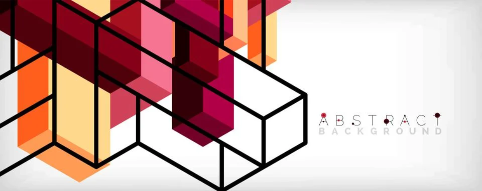 Abstract background. 3d cubes, cubic elements and blocks. Techno or business Illustrazione stock